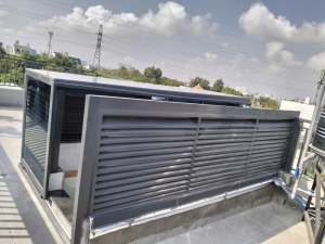 Mái che cầu thang kết hợp nối lên sân thượng – Công trình Long An 